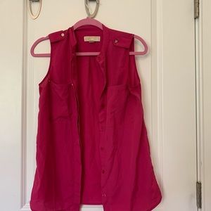 Button up magenta top